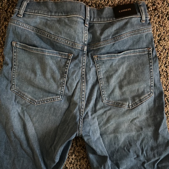 Express slim super high rise raw hem jeans - Picture 5 of 5